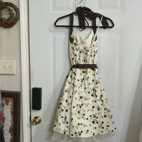 Jodi Kristopher Polkadot Halter Party Dress - Picture 2 of 5